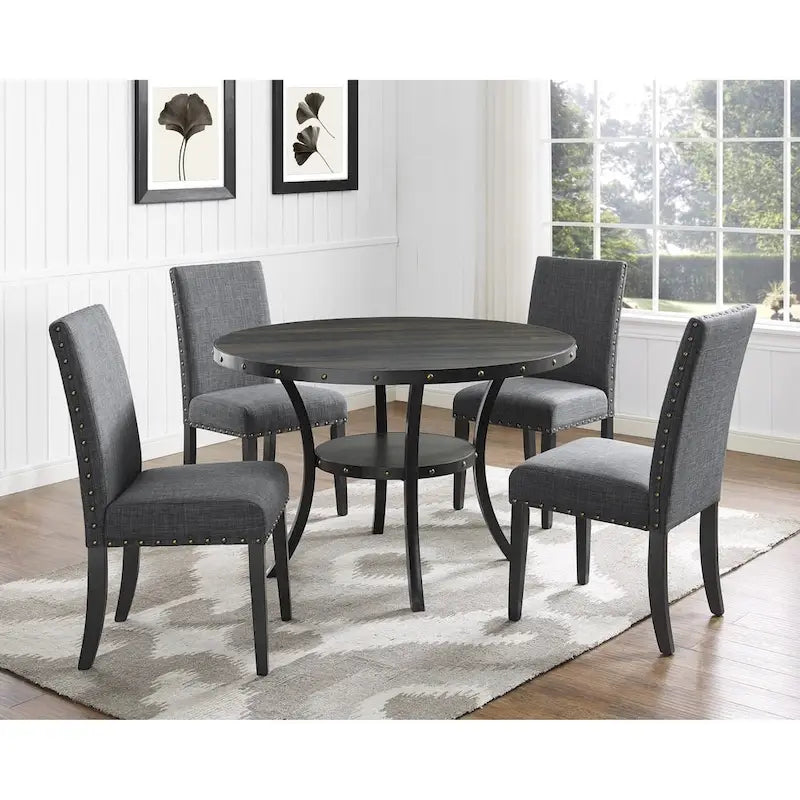 Chaises de salle à manger en tissu cloutées (lot de 2)