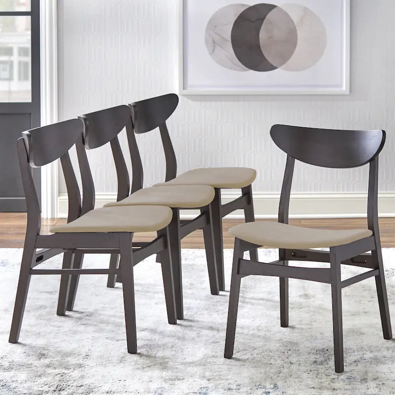 Chaise de salle à manger en bois massif (Lot de 4)