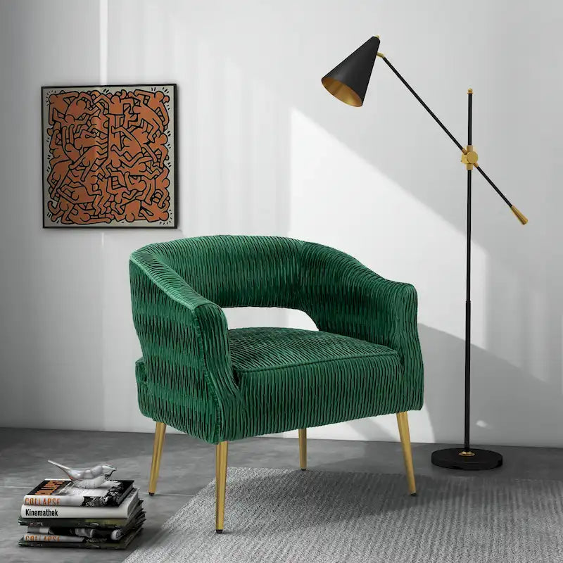 Chaise d'appoint contemporaine rembourrée à volants