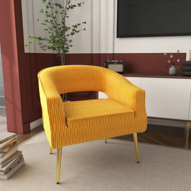 Chaise d'appoint contemporaine rembourrée à volants
