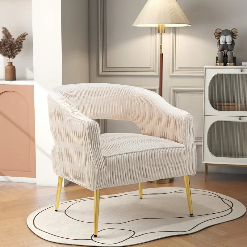 Chaise d'appoint contemporaine rembourrée à volants