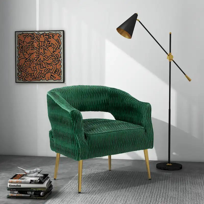 Chaise d'appoint contemporaine rembourrée à volants