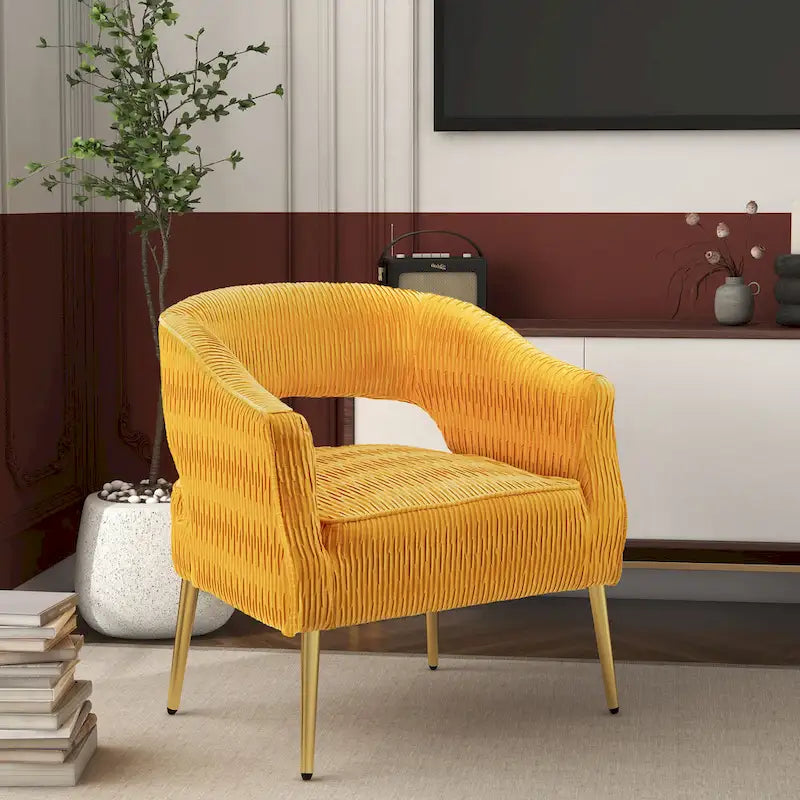 Chaise d'appoint contemporaine rembourrée à volants