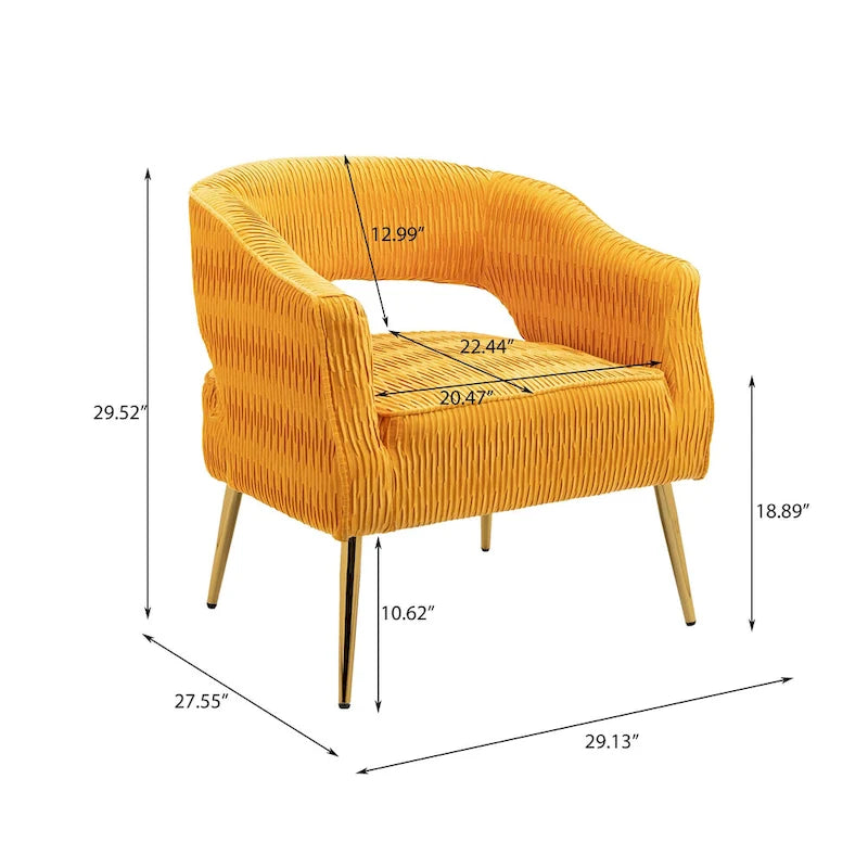 Chaise d'appoint contemporaine rembourrée à volants