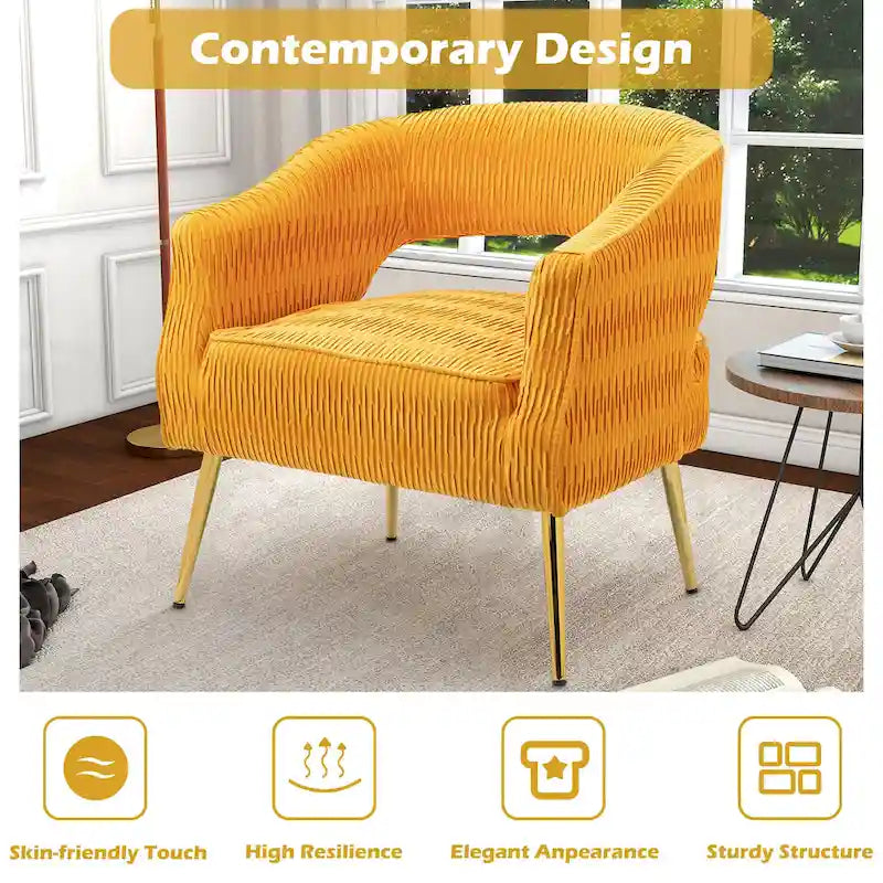 Chaise d'appoint contemporaine rembourrée à volants