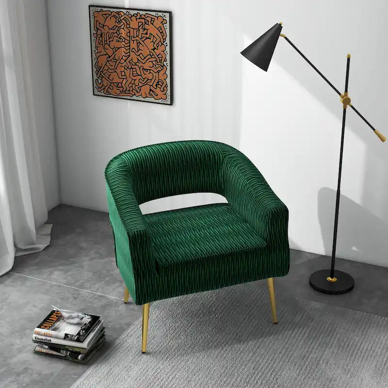 Chaise d'appoint contemporaine rembourrée à volants