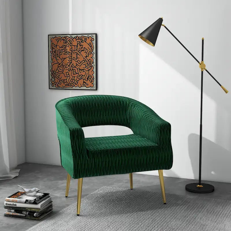 Chaise d'appoint contemporaine rembourrée à volants