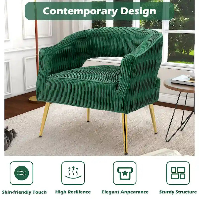 Chaise d'appoint contemporaine rembourrée à volants