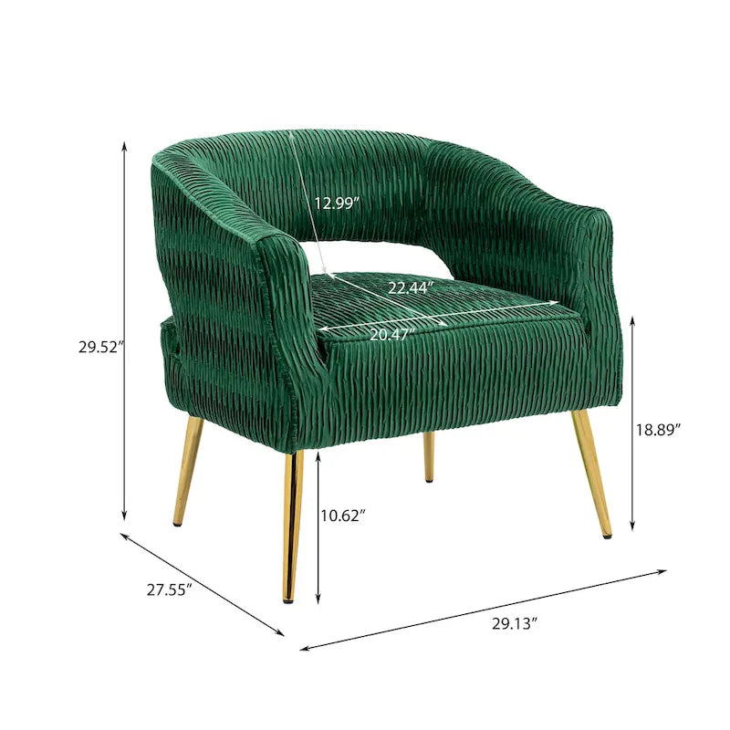 Chaise d'appoint contemporaine rembourrée à volants