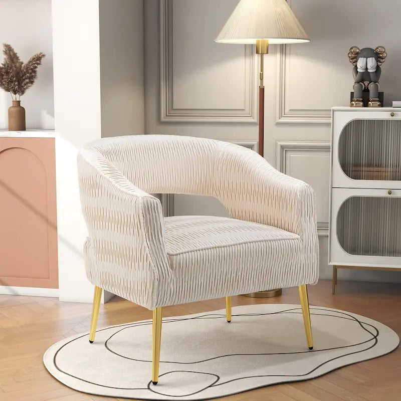 Chaise d'appoint contemporaine rembourrée à volants