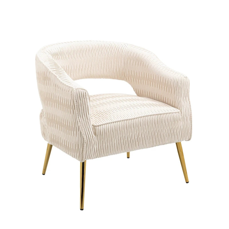 Chaise d'appoint contemporaine rembourrée à volants