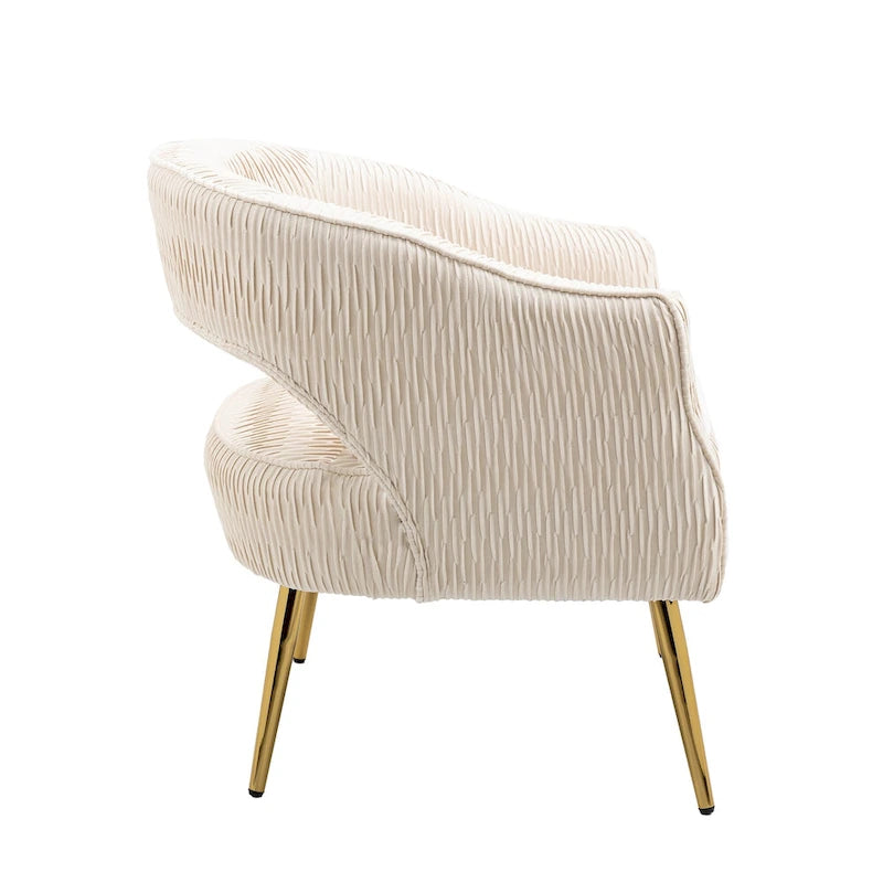 Chaise d'appoint contemporaine rembourrée à volants