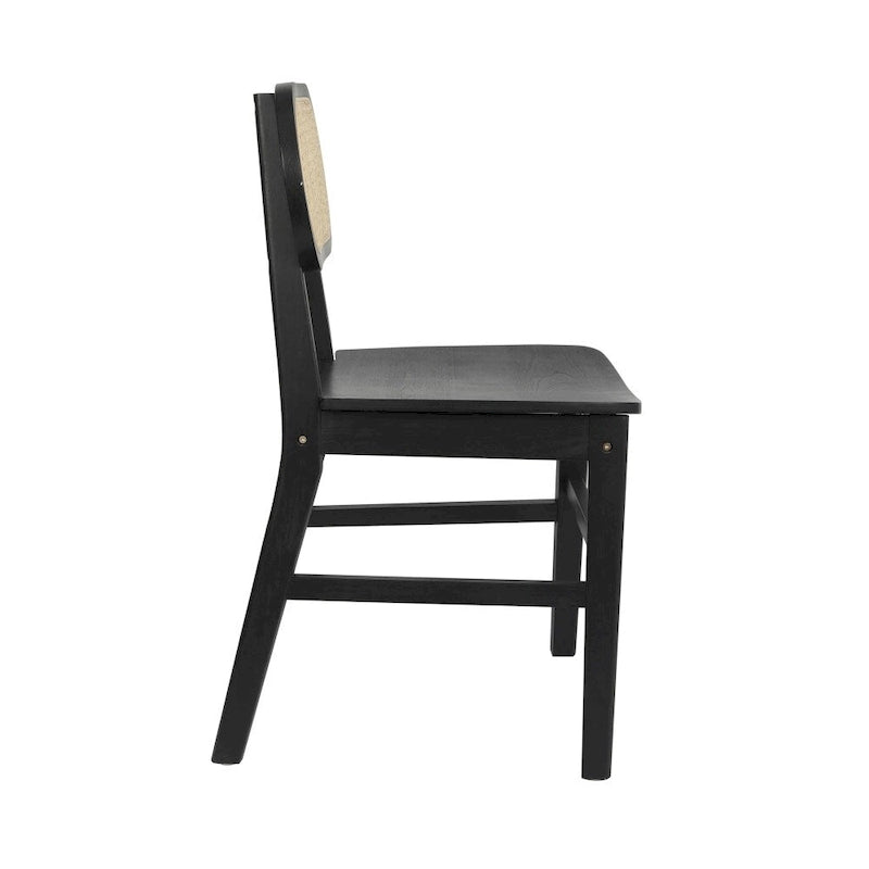 Chaise événementielle commerciale en rotin de canne avec dossier et assise en bois