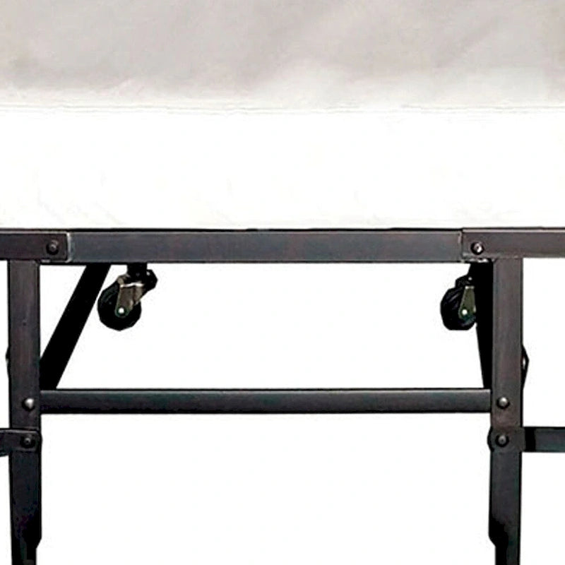 Lit pliant roulant en métal avec matelas de 122 cm et roulettes, noir