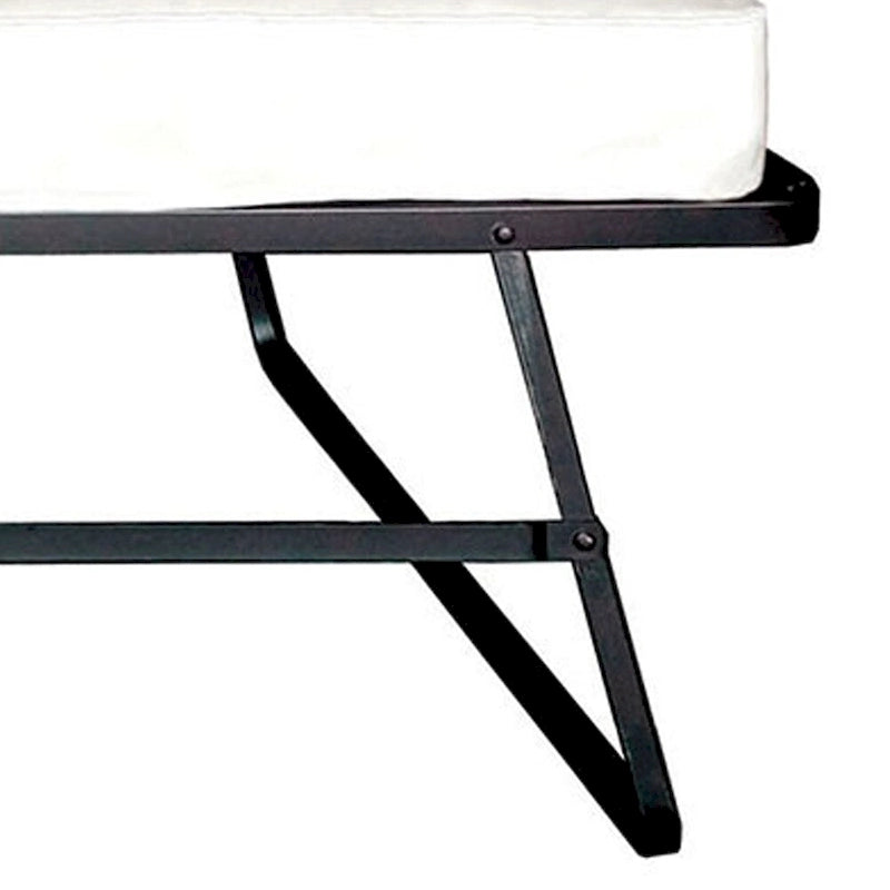 Lit pliant roulant en métal avec matelas de 122 cm et roulettes, noir