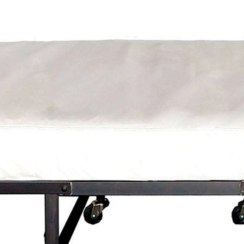 Lit pliant roulant en métal avec matelas de 122 cm et roulettes, noir