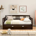 Lit de repos en bois grand format avec lit gigogne double