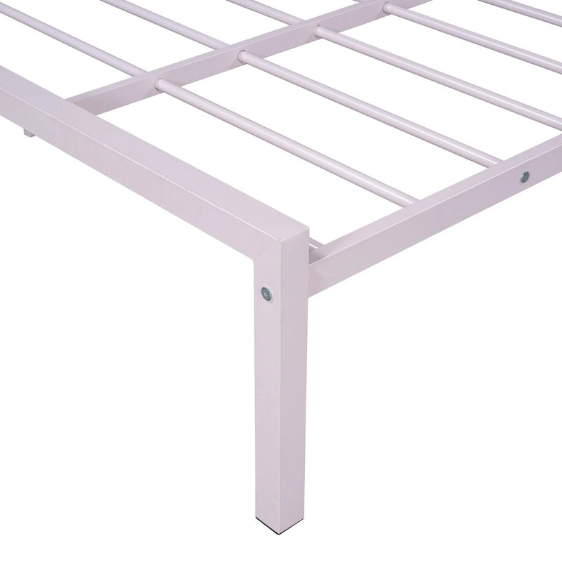 Lit plate-forme en métal double avec lit gigogne simple