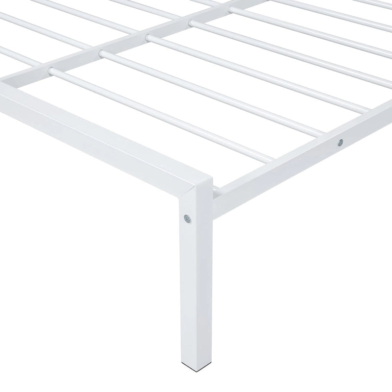 Lit plate-forme en métal double avec lit gigogne simple