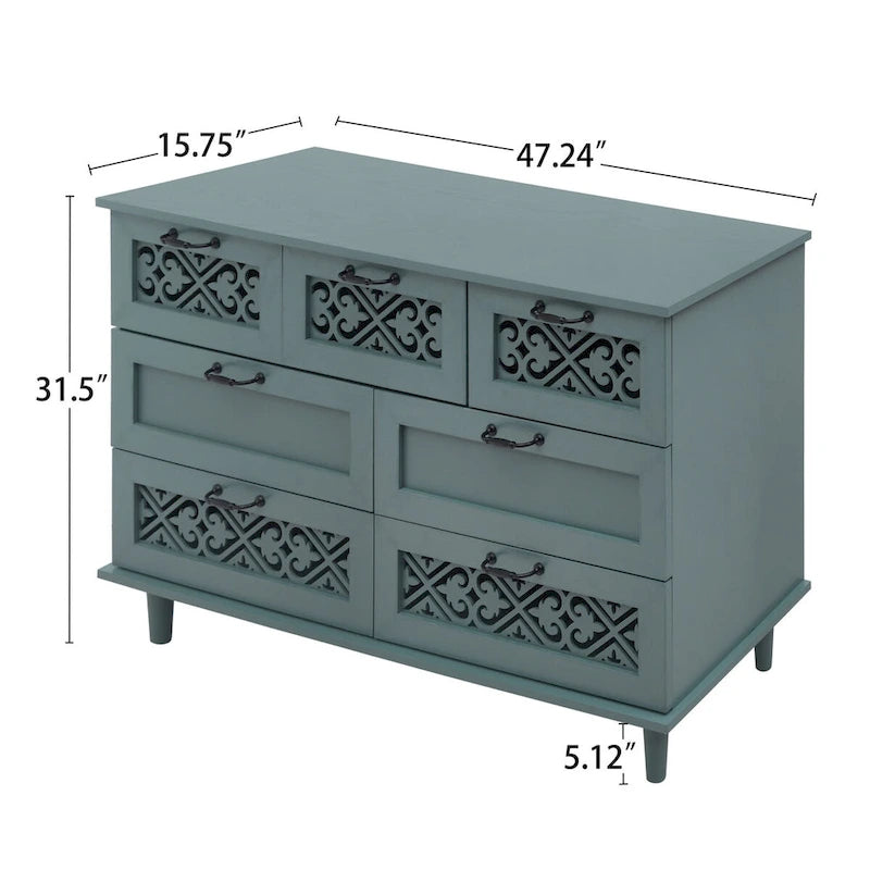 Commode 7 tiroirs Meuble américain Convient pour la chambre à coucher - S/O