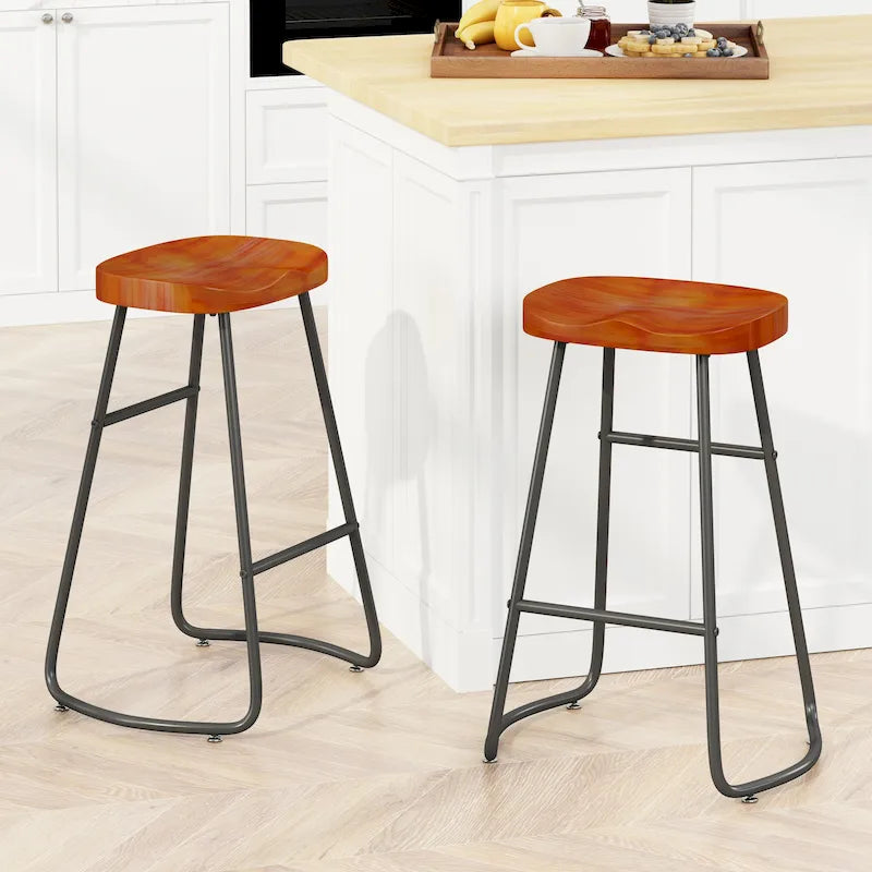 29.52 Tabourets de bar élégants et minimalistes (lot de 2), tabourets de bar hauteur comptoir, pour îlot de cuisine, café, bar, balcon