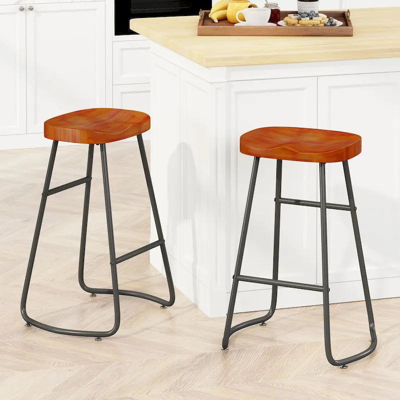 29.52 Tabourets de bar élégants et minimalistes (lot de 2), tabourets de bar hauteur comptoir, pour îlot de cuisine, café, bar, balcon