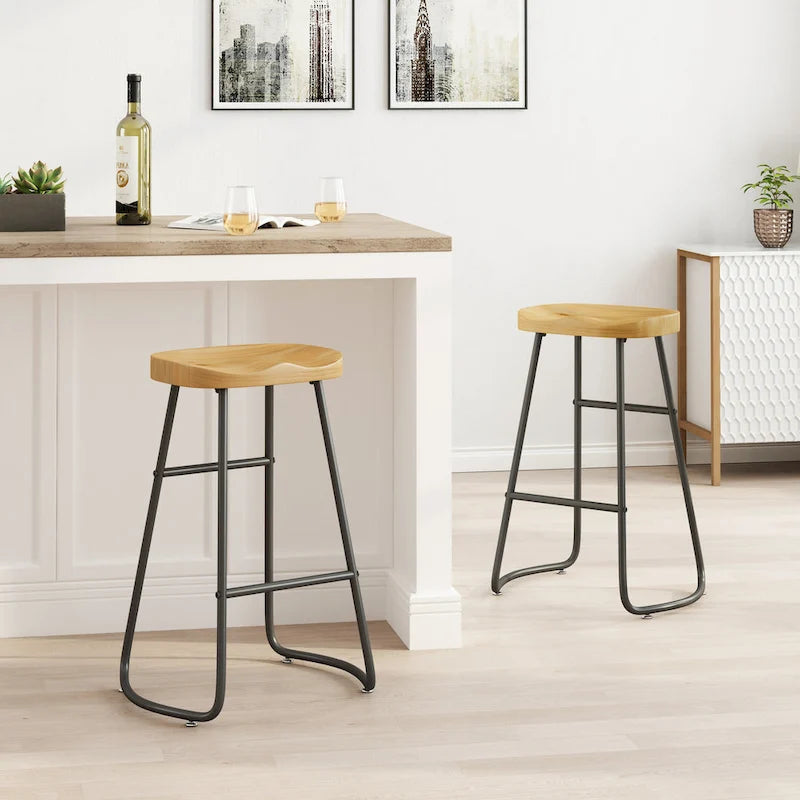 29.52 Tabourets de bar élégants et minimalistes (lot de 2), tabourets de bar hauteur comptoir, pour îlot de cuisine, café, bar, balcon