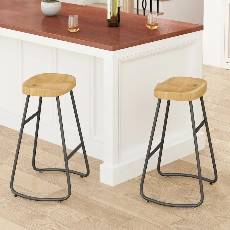 29.52 Tabourets de bar élégants et minimalistes (lot de 2), tabourets de bar hauteur comptoir, pour îlot de cuisine, café, bar, balcon