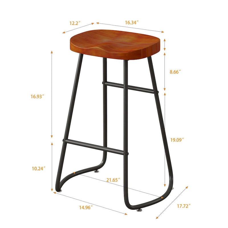 29.52 Tabourets de bar élégants et minimalistes (lot de 2), tabourets de bar hauteur comptoir, pour îlot de cuisine, café, bar, balcon
