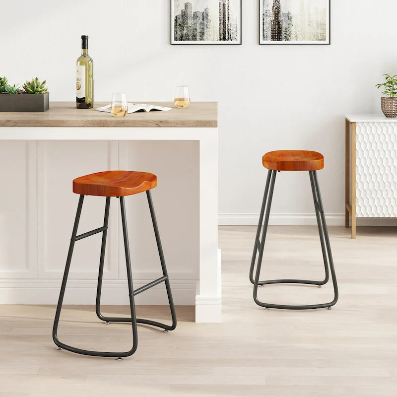 29.52 Tabourets de bar élégants et minimalistes (lot de 2), tabourets de bar hauteur comptoir, pour îlot de cuisine, café, bar, balcon