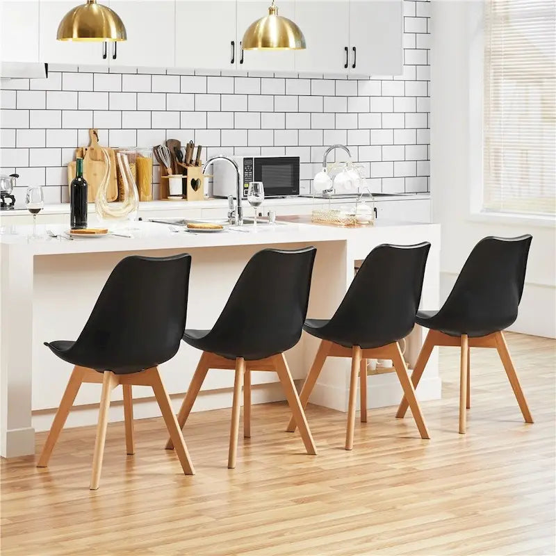Lot de 4 chaises de salle à manger modernes rembourrées
