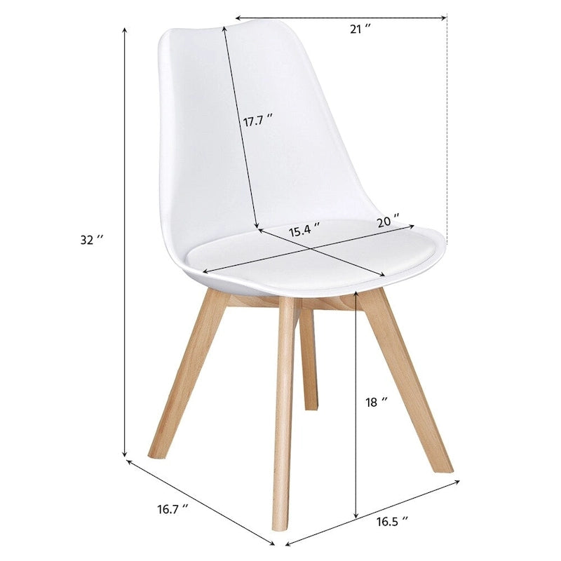 Lot de 4 chaises de salle à manger modernes rembourrées
