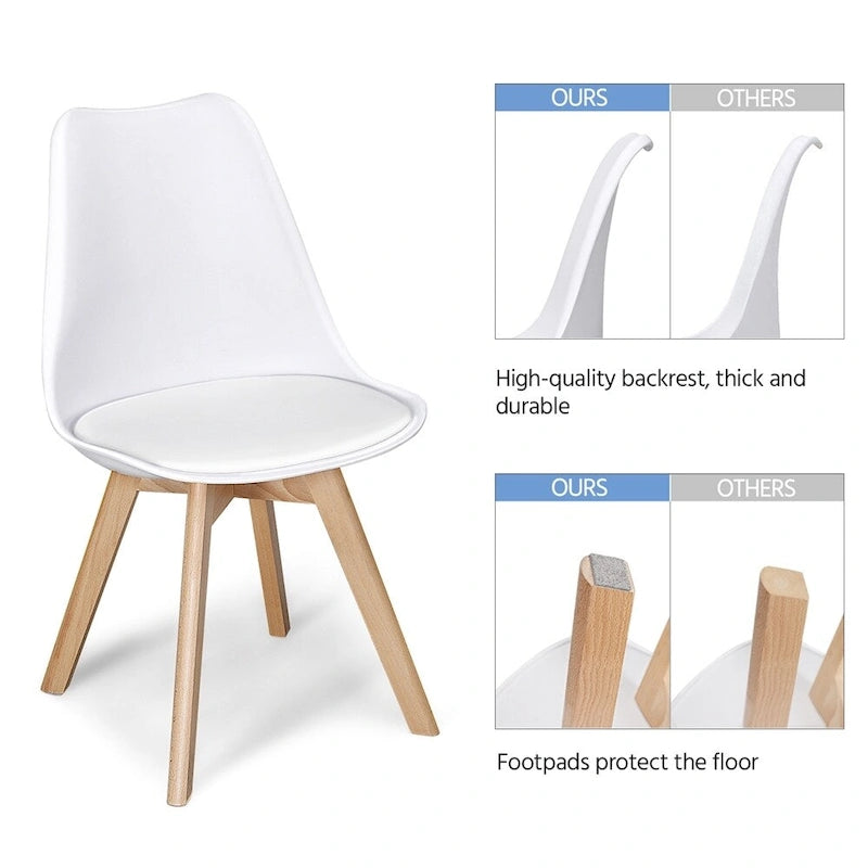 Lot de 4 chaises de salle à manger modernes rembourrées