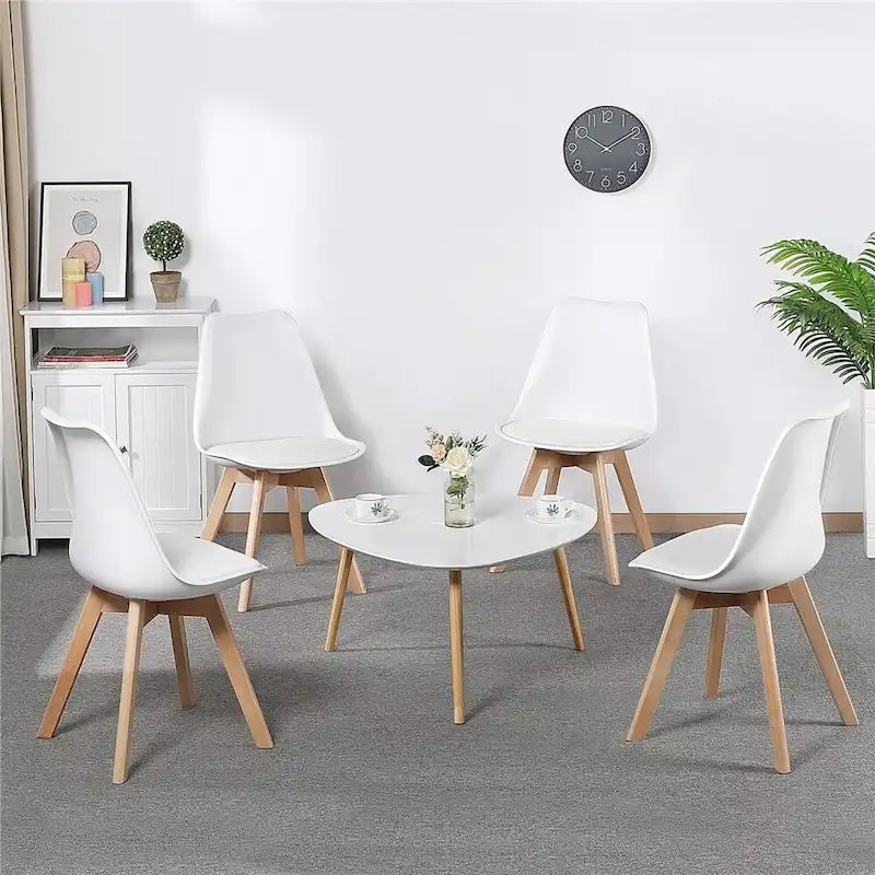 Lot de 4 chaises de salle à manger modernes rembourrées