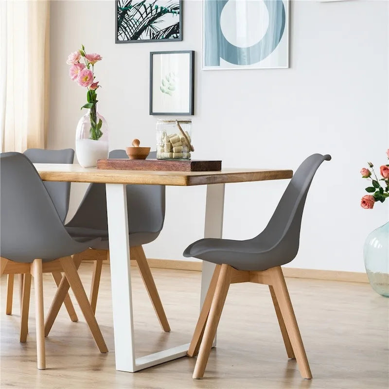 Lot de 4 chaises de salle à manger modernes rembourrées