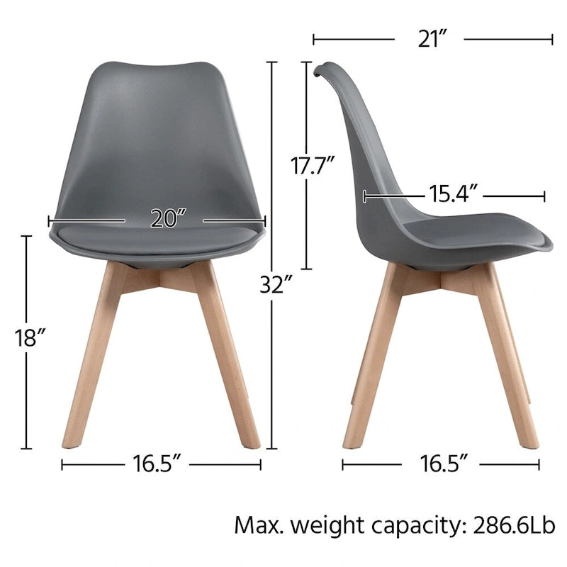 Lot de 4 chaises de salle à manger modernes rembourrées