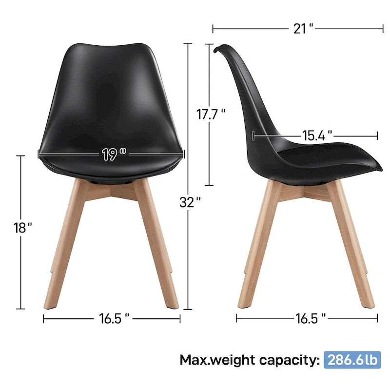 Lot de 4 chaises de salle à manger modernes rembourrées