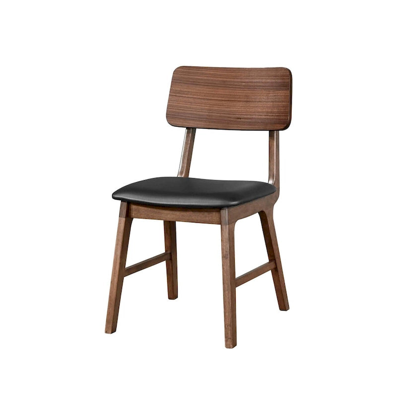 Chaise d'appoint noire et noyer (lot de 2)