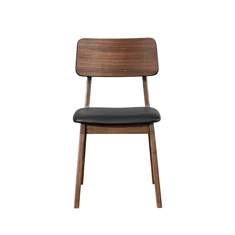 Chaise d'appoint noire et noyer (lot de 2)