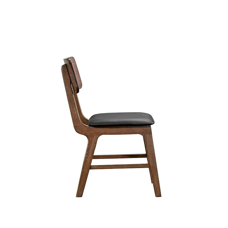 Chaise d'appoint noire et noyer (lot de 2)