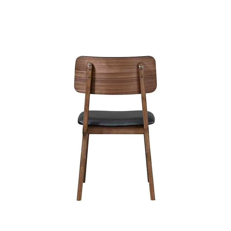Chaise d'appoint noire et noyer (lot de 2)