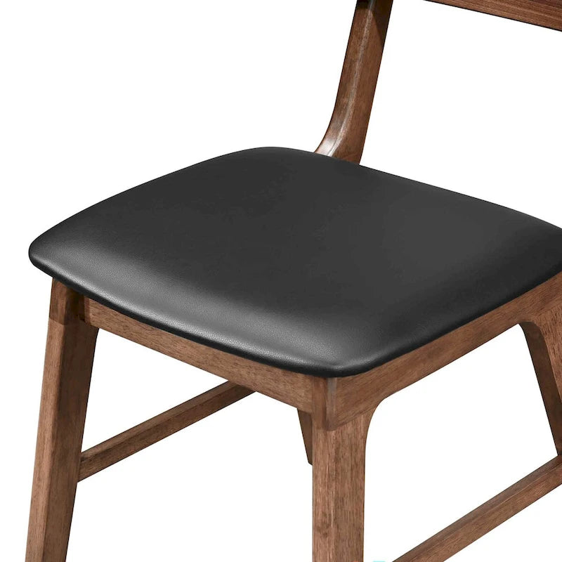 Chaise d'appoint noire et noyer (lot de 2)