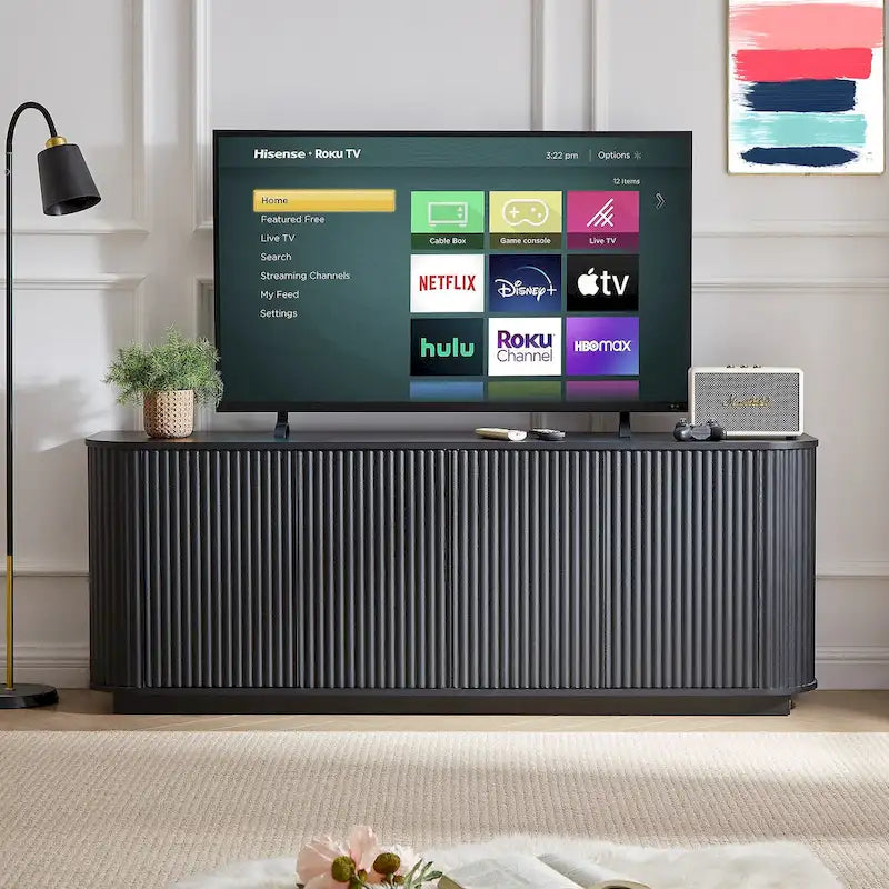 Meuble de rangement, buffet, meuble TV avec motif ondulé