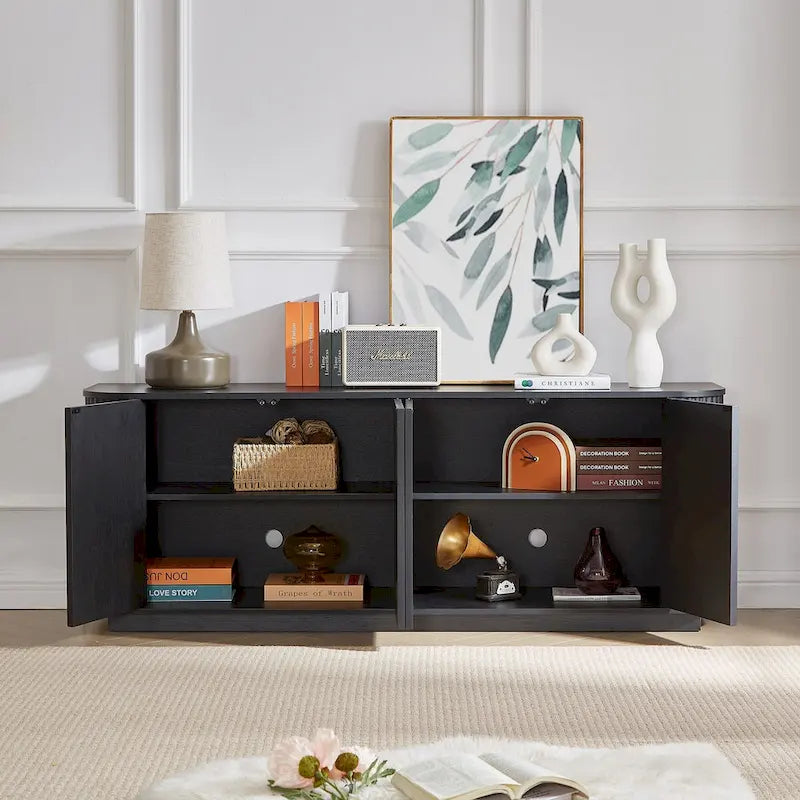 Meuble de rangement, buffet, meuble TV avec motif ondulé