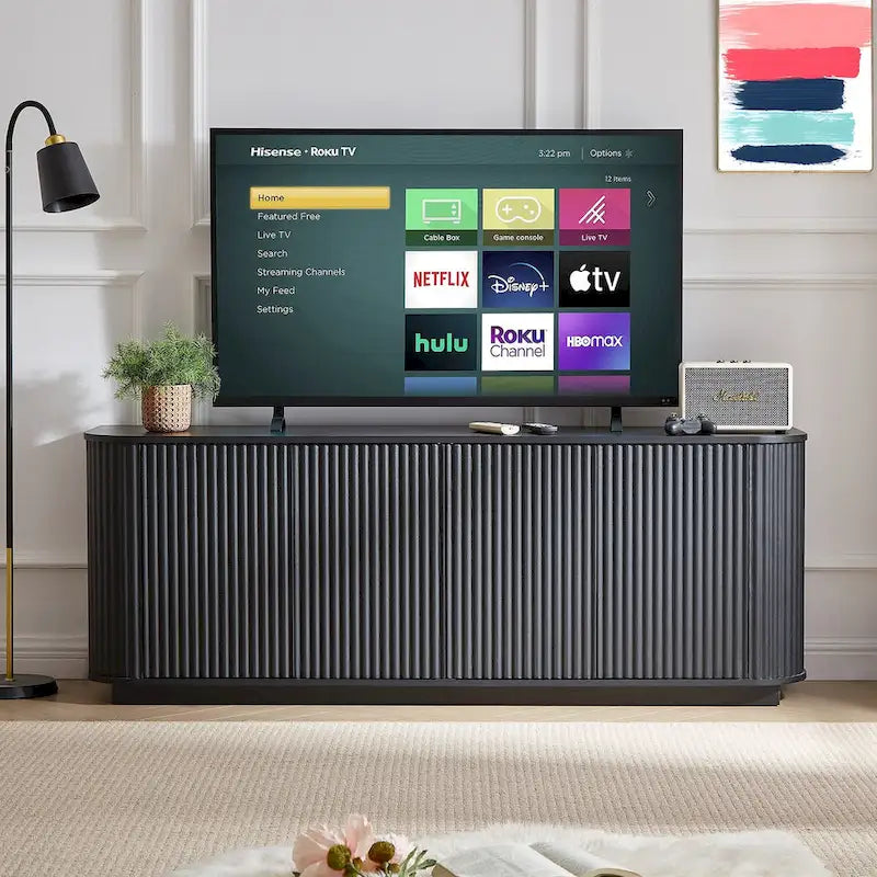 Meuble de rangement, buffet, meuble TV avec motif ondulé