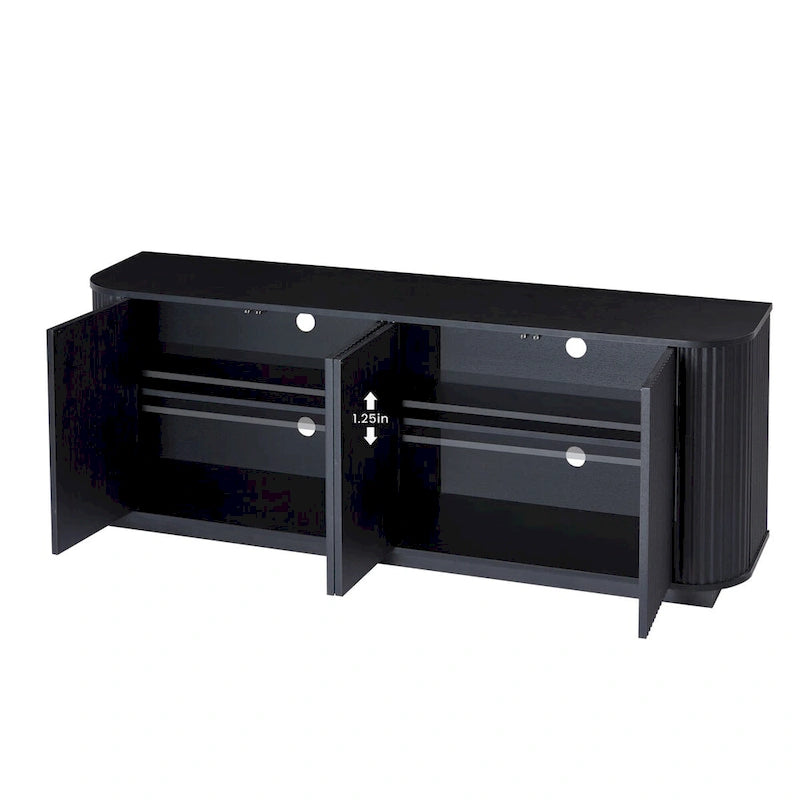 Meuble de rangement, buffet, meuble TV avec motif ondulé